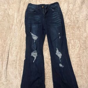 Small distressed bell bottom jeans